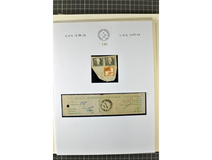HAIFA: Post office handstamps, extensive collection with well over 200 letters and cards, many pieces, single stamps and post