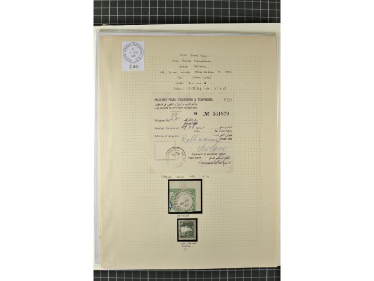 HAIFA: Post office handstamps, extensive collection with well over 200 letters and cards, many pieces, single stamps and post