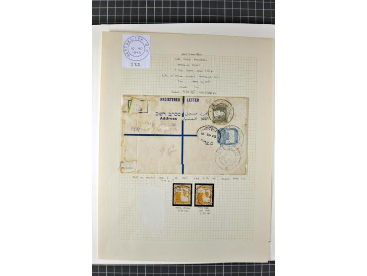 HAIFA: Post office handstamps, extensive collection with well over 200 letters and cards, many pieces, single stamps and post