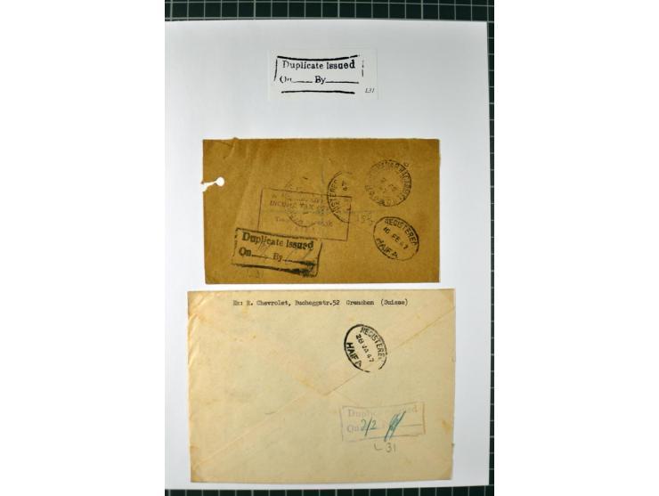 HAIFA: Post office handstamps, extensive collection with well over 200 letters and cards, many pieces, single stamps and post