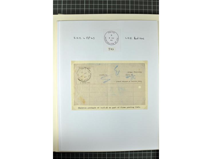 HAIFA: Post office handstamps, extensive collection with well over 200 letters and cards, many pieces, single stamps and post
