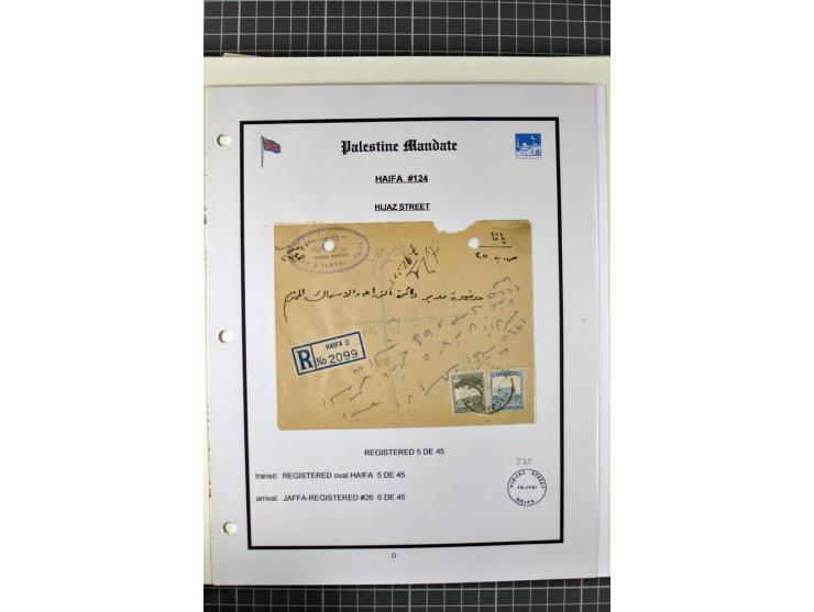 HAIFA: Post office handstamps, extensive collection with well over 200 letters and cards, many pieces, single stamps and post