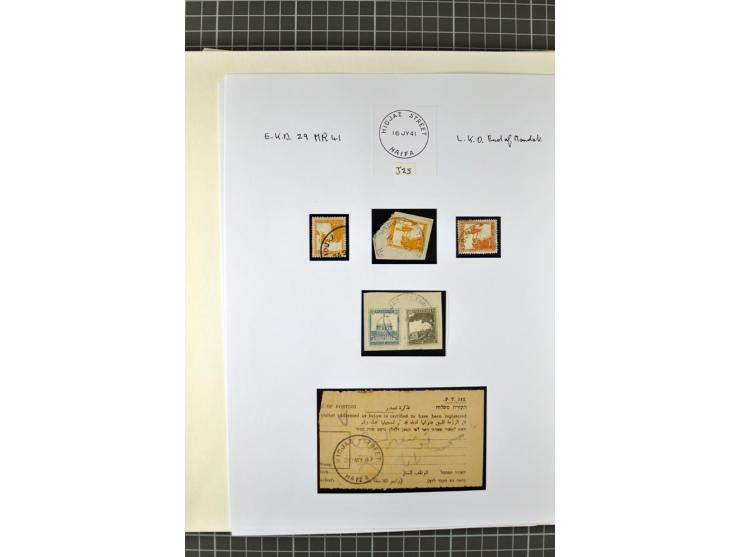HAIFA: Post office handstamps, extensive collection with well over 200 letters and cards, many pieces, single stamps and post