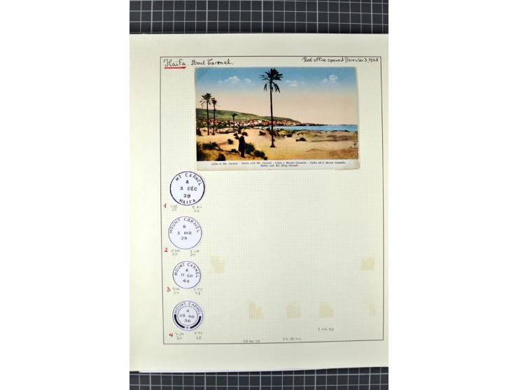 HAIFA: Post office handstamps, extensive collection with well over 200 letters and cards, many pieces, single stamps and post