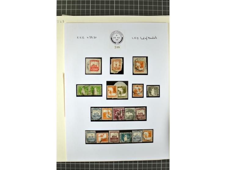 HAIFA: Post office handstamps, extensive collection with well over 200 letters and cards, many pieces, single stamps and post
