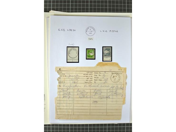 HAIFA: Post office handstamps, extensive collection with well over 200 letters and cards, many pieces, single stamps and post