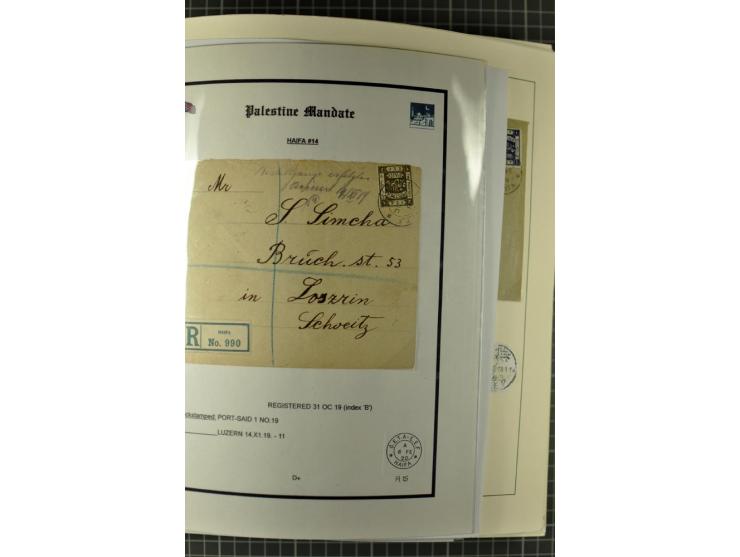 HAIFA: Post office handstamps, extensive collection with well over 200 letters and cards, many pieces, single stamps and post