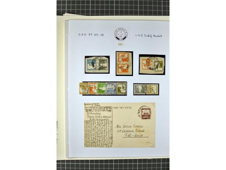 HAIFA: Post office handstamps, extensive collection with well over 200 letters and cards, many pieces, single stamps and post