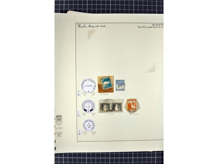 HAIFA: Post office handstamps, extensive collection with well over 200 letters and cards, many pieces, single stamps and post