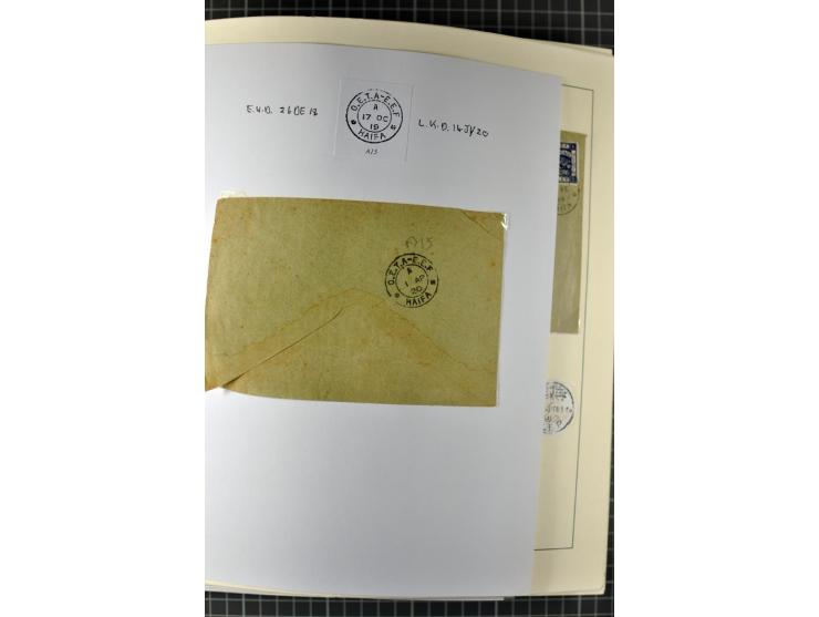 HAIFA: Post office handstamps, extensive collection with well over 200 letters and cards, many pieces, single stamps and post