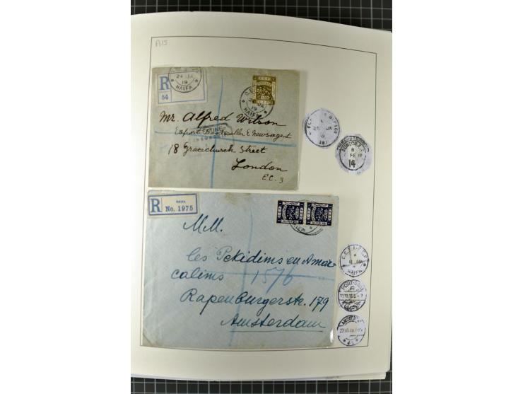 HAIFA: Post office handstamps, extensive collection with well over 200 letters and cards, many pieces, single stamps and post