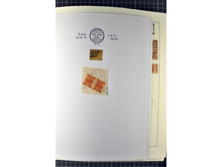 HAIFA: Post office handstamps, extensive collection with well over 200 letters and cards, many pieces, single stamps and post