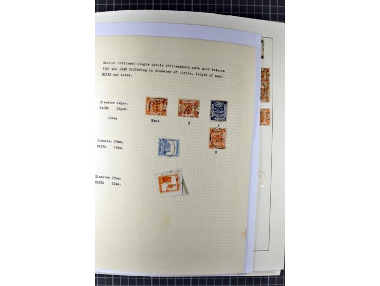 HAIFA: Post office handstamps, extensive collection with well over 200 letters and cards, many pieces, single stamps and post