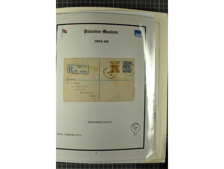 HAIFA: Post office handstamps, extensive collection with well over 200 letters and cards, many pieces, single stamps and post