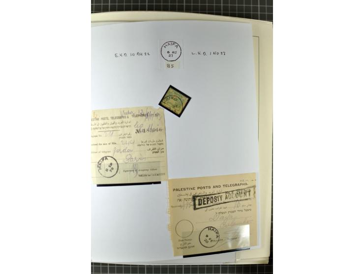 HAIFA: Post office handstamps, extensive collection with well over 200 letters and cards, many pieces, single stamps and post