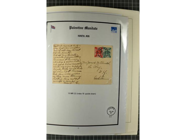 HAIFA: Post office handstamps, extensive collection with well over 200 letters and cards, many pieces, single stamps and post