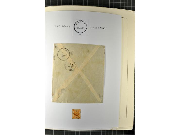 HAIFA: Post office handstamps, extensive collection with well over 200 letters and cards, many pieces, single stamps and post