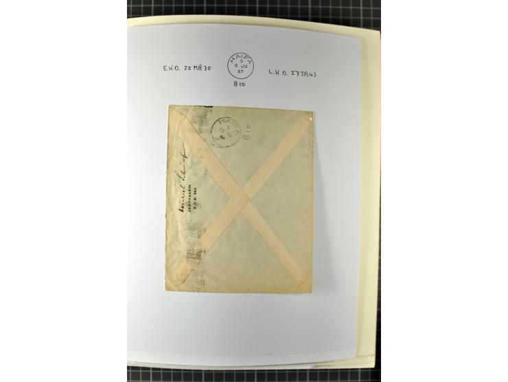 HAIFA: Post office handstamps, extensive collection with well over 200 letters and cards, many pieces, single stamps and post