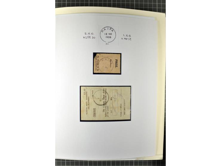 HAIFA: Post office handstamps, extensive collection with well over 200 letters and cards, many pieces, single stamps and post