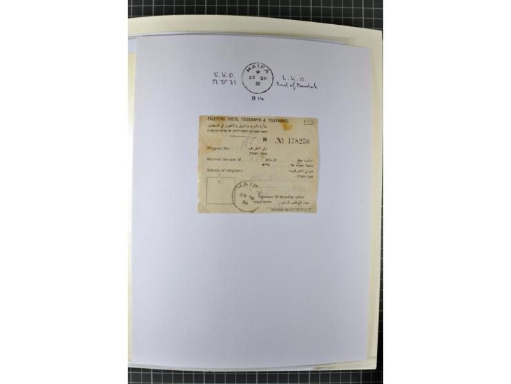 HAIFA: Post office handstamps, extensive collection with well over 200 letters and cards, many pieces, single stamps and post