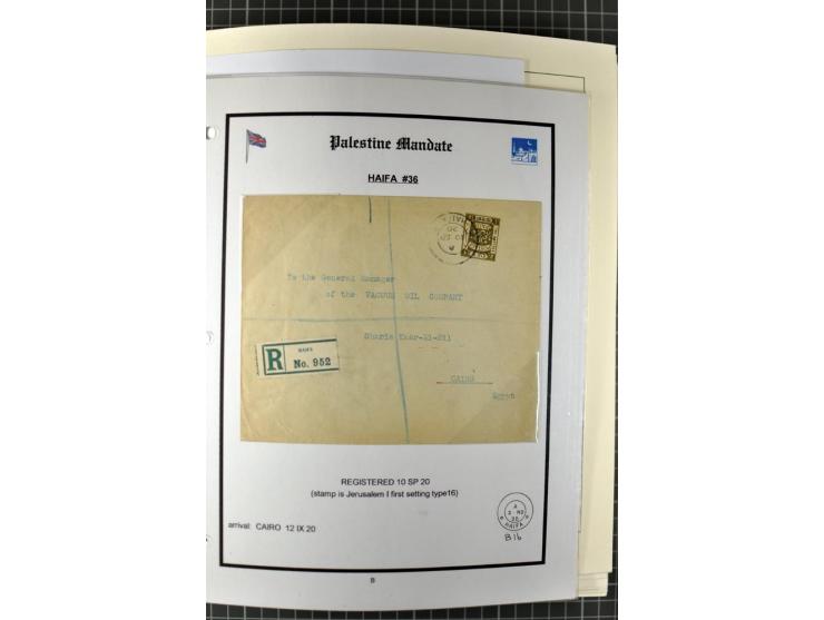 HAIFA: Post office handstamps, extensive collection with well over 200 letters and cards, many pieces, single stamps and post