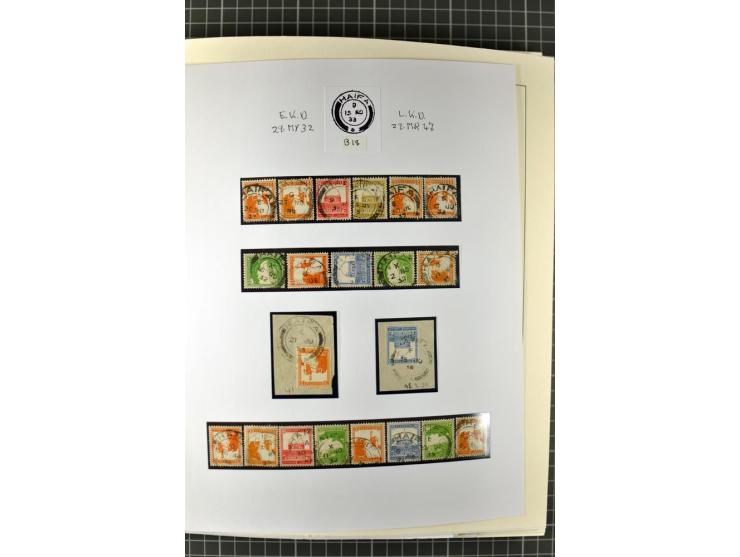 HAIFA: Post office handstamps, extensive collection with well over 200 letters and cards, many pieces, single stamps and post