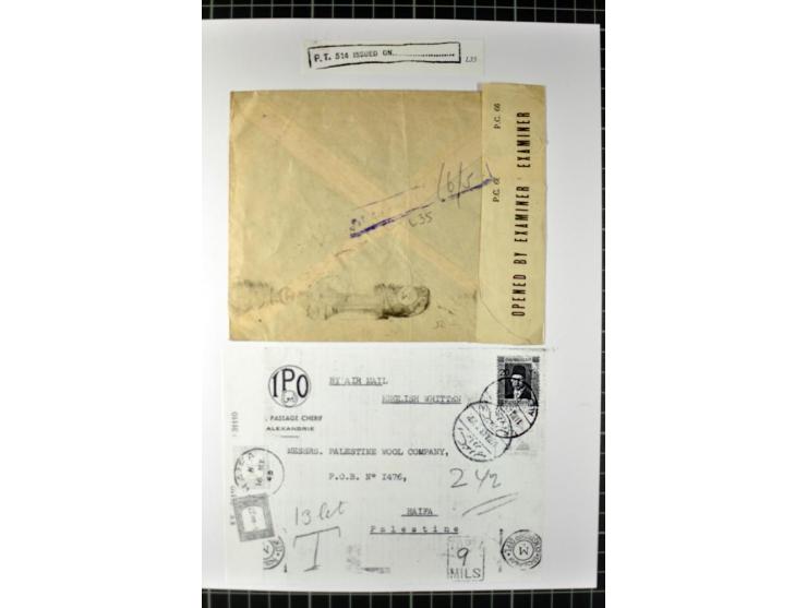 HAIFA: Post office handstamps, extensive collection with well over 200 letters and cards, many pieces, single stamps and post