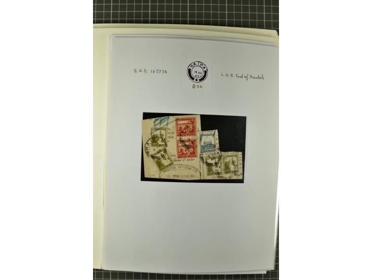 HAIFA: Post office handstamps, extensive collection with well over 200 letters and cards, many pieces, single stamps and post