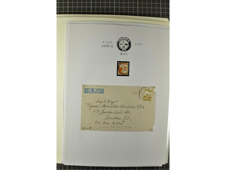 HAIFA: Post office handstamps, extensive collection with well over 200 letters and cards, many pieces, single stamps and post