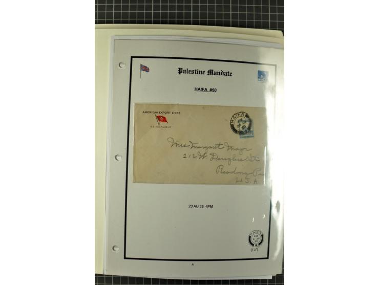 HAIFA: Post office handstamps, extensive collection with well over 200 letters and cards, many pieces, single stamps and post