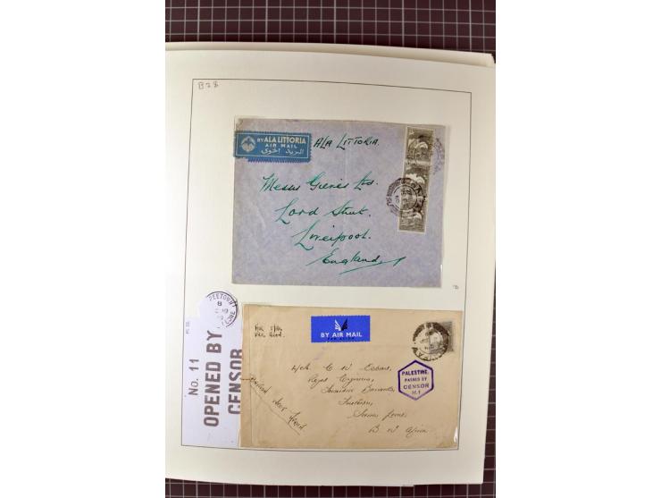 HAIFA: Post office handstamps, extensive collection with well over 200 letters and cards, many pieces, single stamps and post