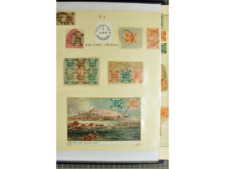 JERUSALEM:  military post marks, small written-up collection with 22 covers and cards incl. several registered items, also a 