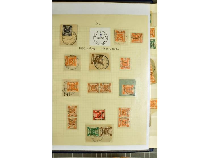 JERUSALEM:  military post marks, small written-up collection with 22 covers and cards incl. several registered items, also a 