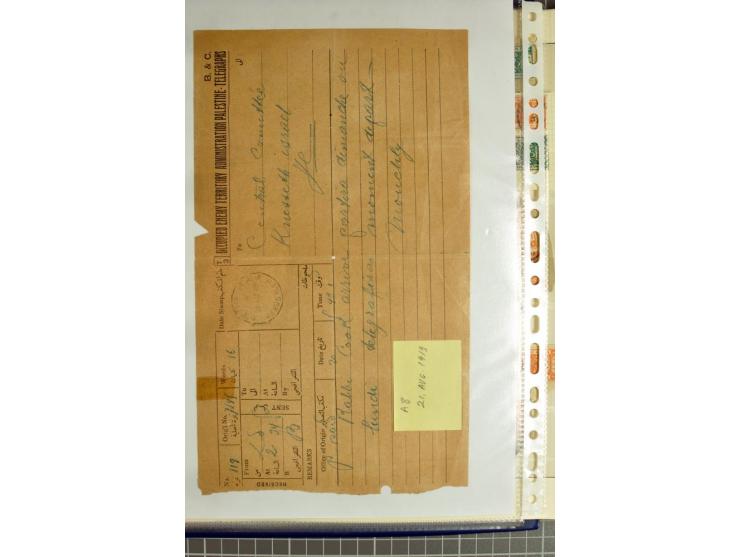 JERUSALEM:  military post marks, small written-up collection with 22 covers and cards incl. several registered items, also a 
