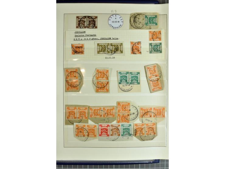 JERUSALEM:  military post marks, small written-up collection with 22 covers and cards incl. several registered items, also a 