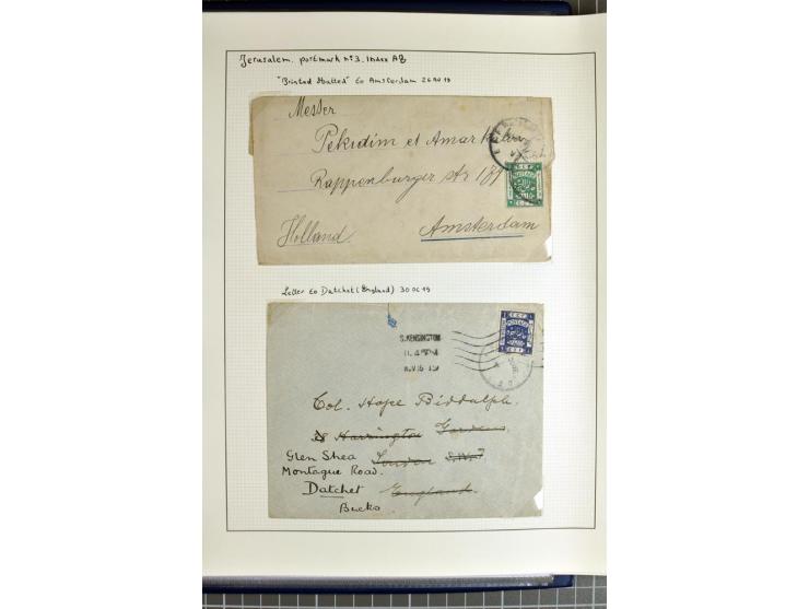 JERUSALEM:  military post marks, small written-up collection with 22 covers and cards incl. several registered items, also a 