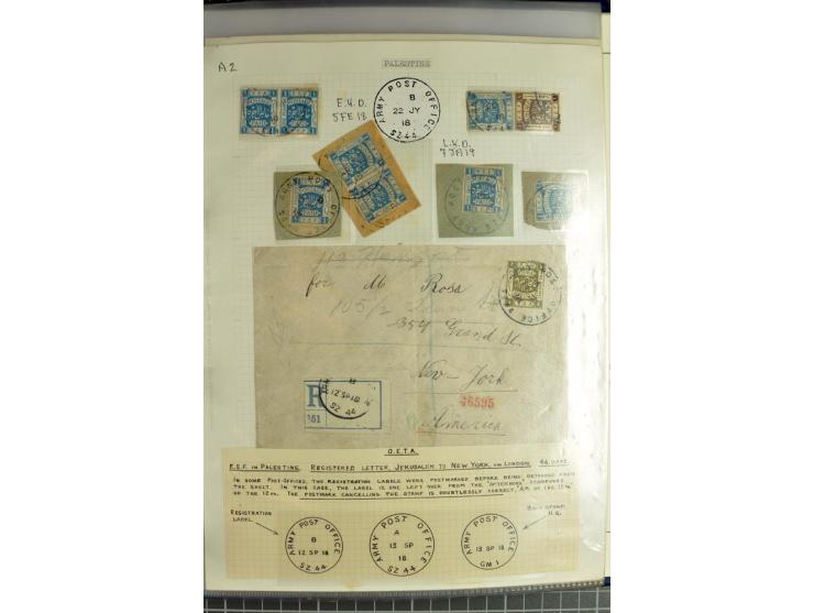 JERUSALEM:  military post marks, small written-up collection with 22 covers and cards incl. several registered items, also a 