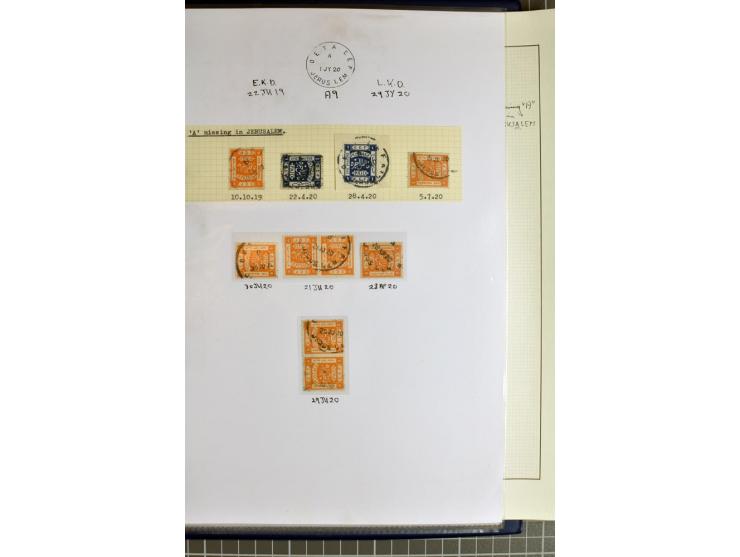 JERUSALEM:  military post marks, small written-up collection with 22 covers and cards incl. several registered items, also a 
