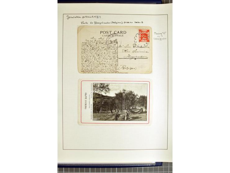JERUSALEM:  military post marks, small written-up collection with 22 covers and cards incl. several registered items, also a 