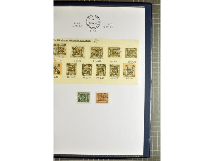 JERUSALEM:  military post marks, small written-up collection with 22 covers and cards incl. several registered items, also a 