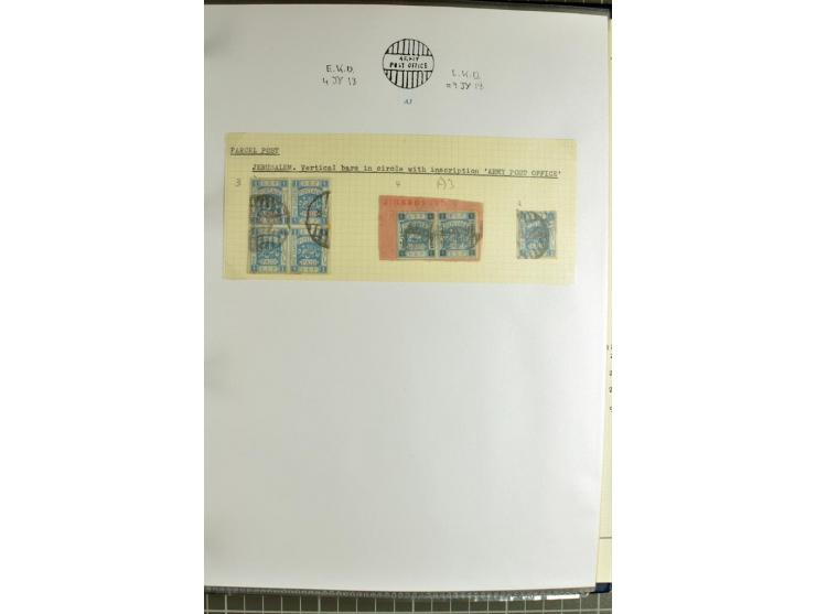 JERUSALEM:  military post marks, small written-up collection with 22 covers and cards incl. several registered items, also a 
