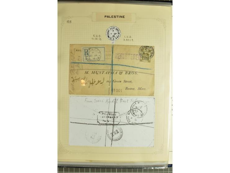 JERUSALEM:  military post marks, small written-up collection with 22 covers and cards incl. several registered items, also a 