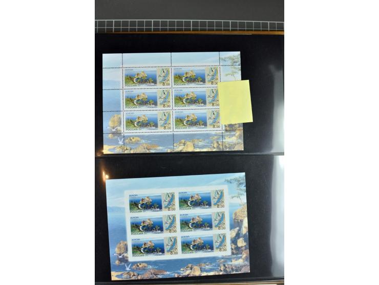 1956/2005, lot with good values like Luxemburg 1956 in blocks of four, varieties, plate flaws, sheets and souvenir sheets, so