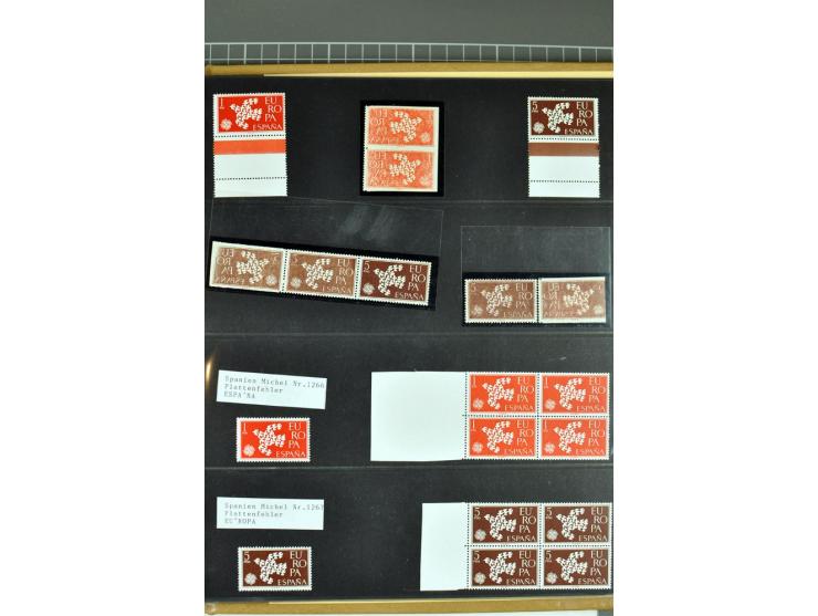 1956/2005, lot with good values like Luxemburg 1956 in blocks of four, varieties, plate flaws, sheets and souvenir sheets, so