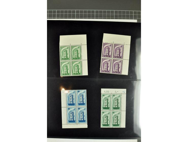 1956/2005, lot with good values like Luxemburg 1956 in blocks of four, varieties, plate flaws, sheets and souvenir sheets, so