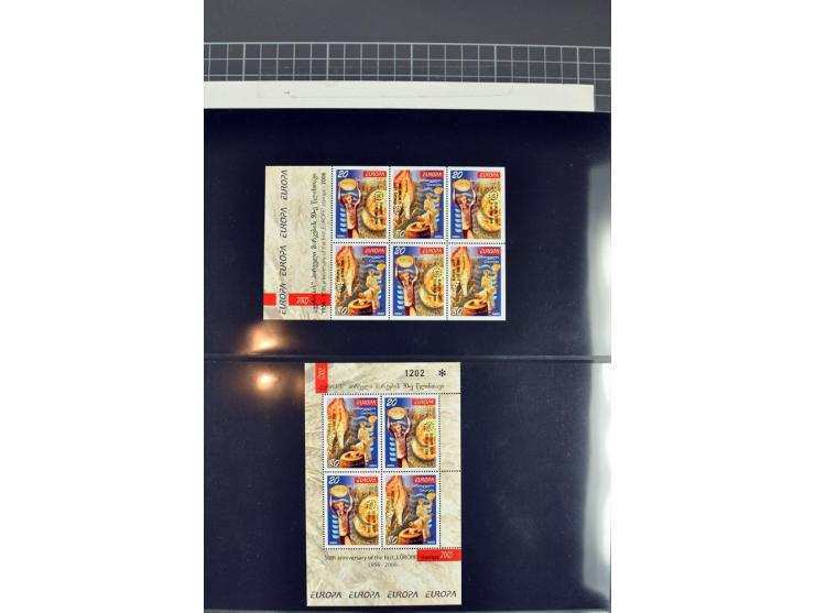1956/2005, lot with good values like Luxemburg 1956 in blocks of four, varieties, plate flaws, sheets and souvenir sheets, so