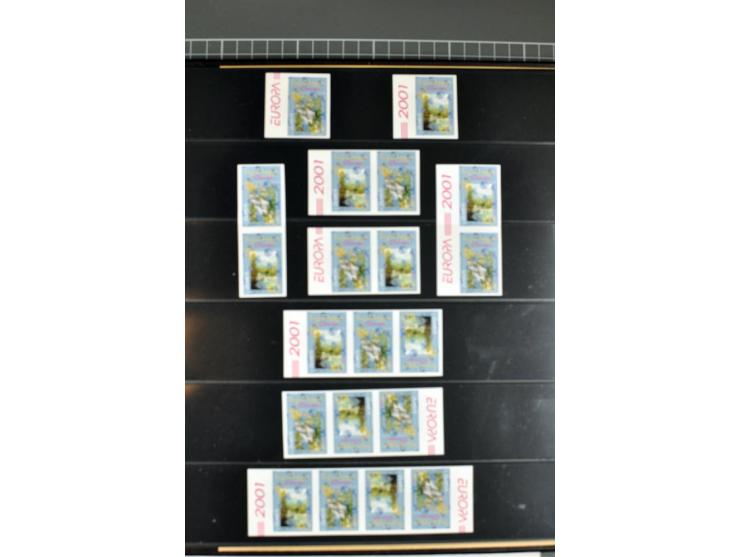 1956/2005, lot with good values like Luxemburg 1956 in blocks of four, varieties, plate flaws, sheets and souvenir sheets, so