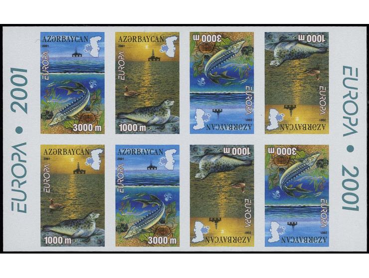 1000 m. and 3000 m., imperforated booklet sheet, unmounted mint, scarce