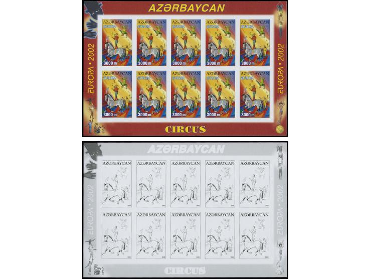 1000 m. bis 3000 m., each 7 progressive proof miniature sheets incl. the final design, very scarce and attractive