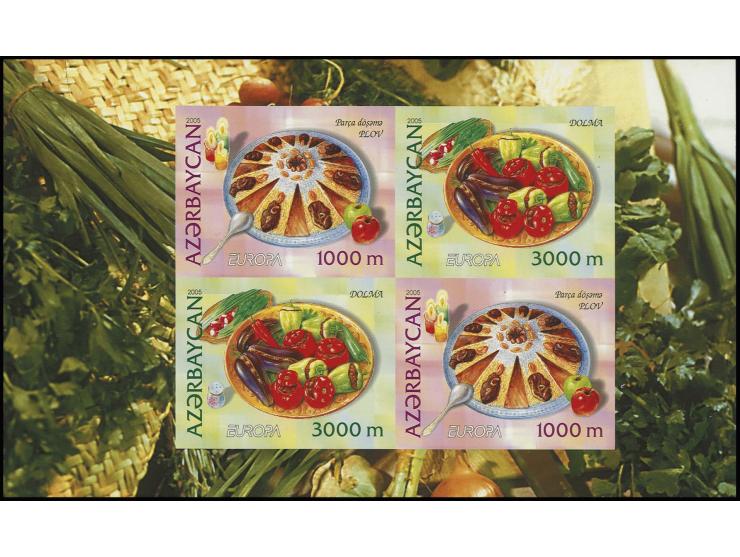 Stamp booklet, imperforated proofs of the 2 booklet panes with different inscription "EUROPA" in white instead of coloured, c